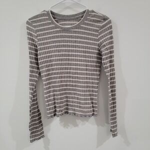 American Eagle Womens Top‎ Size Medium Ribbed Fitted Y2K Preppy